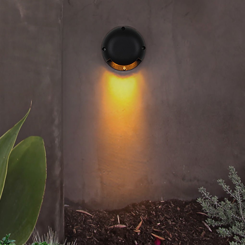 Modern Round LED Surface Flush Mounted Step Light Landscape Waterproof Decking Lights-Lighom