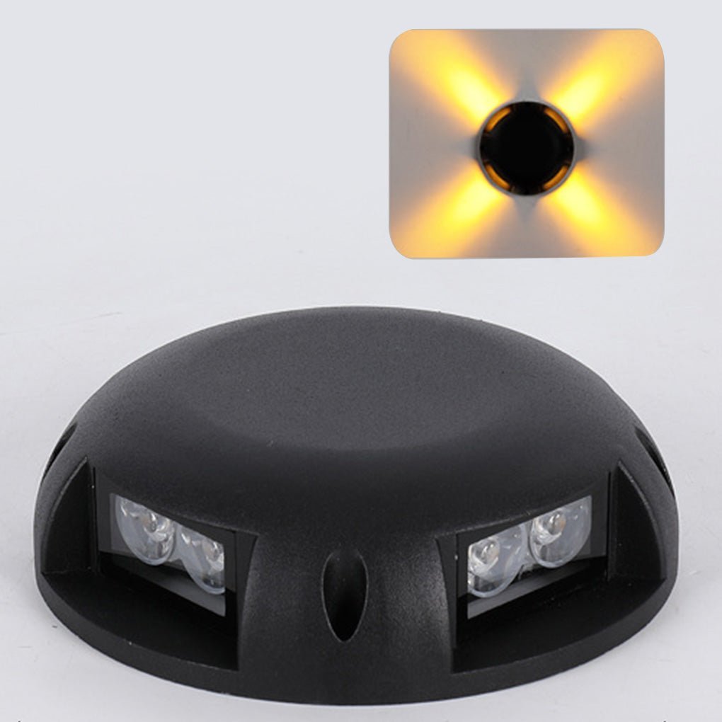 Modern Round LED Surface Flush Mounted Step Light Landscape Waterproof Decking Lights-Lighom