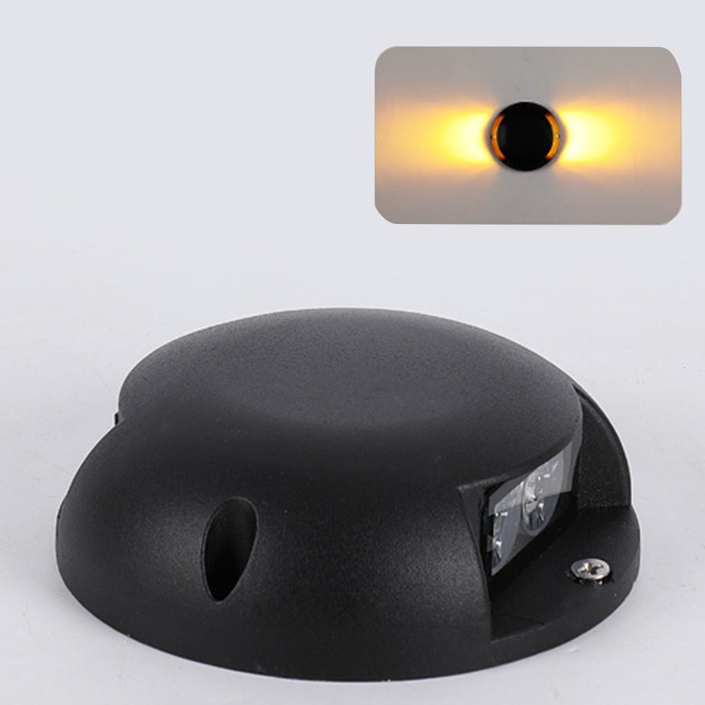 Modern Round LED Surface Flush Mounted Step Light Landscape Waterproof Decking Lights-Lighom