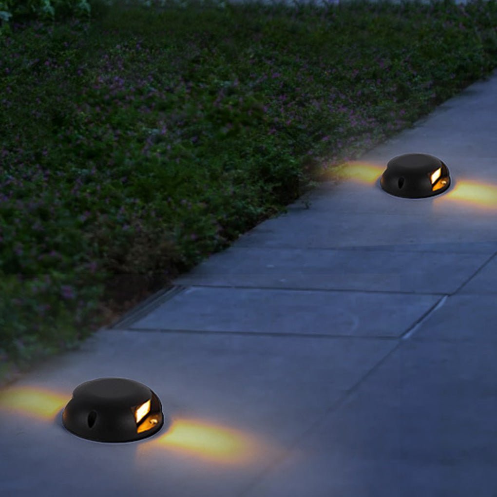 Modern Round LED Surface Flush Mounted Step Light Landscape Waterproof Decking Lights-Lighom
