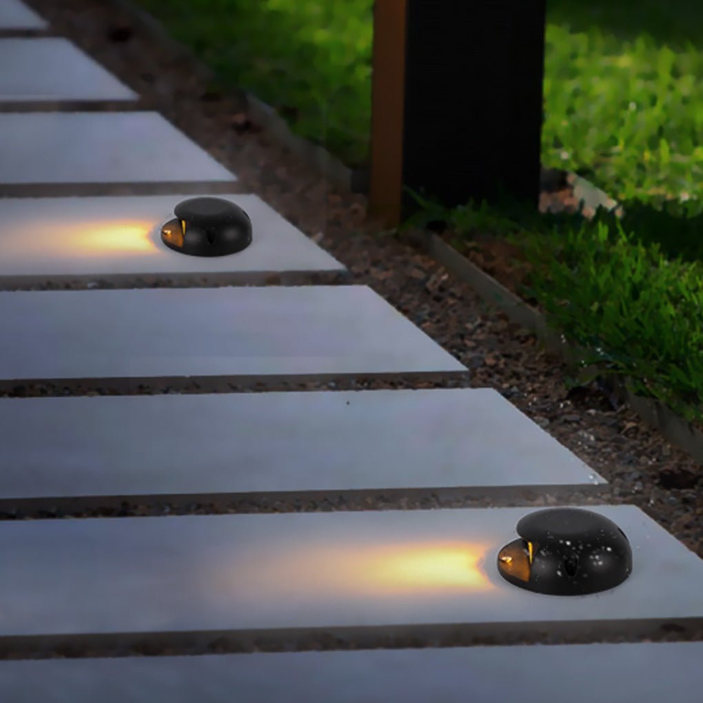 Modern Round LED Surface Flush Mounted Step Light Landscape Waterproof Decking Lights-Lighom