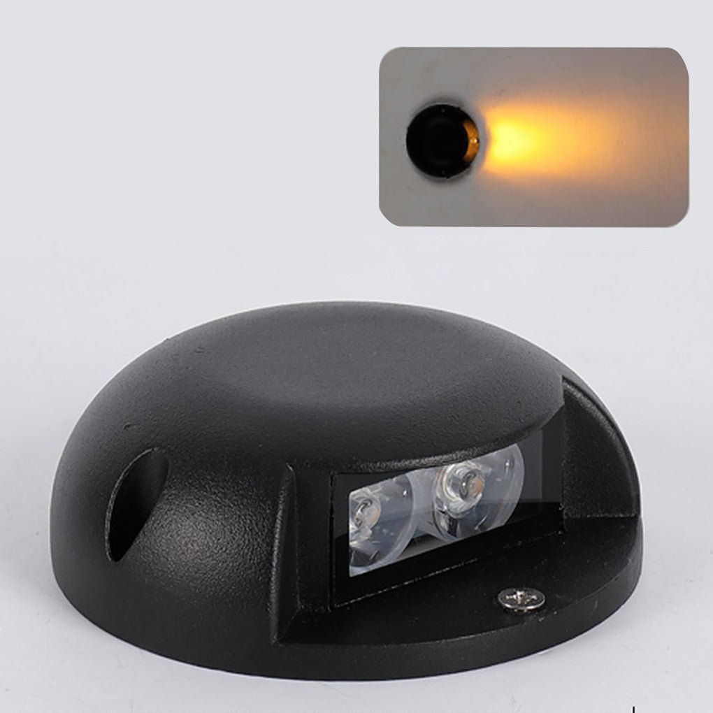 Modern Round LED Surface Flush Mounted Step Light Landscape Waterproof Decking Lights-Lighom
