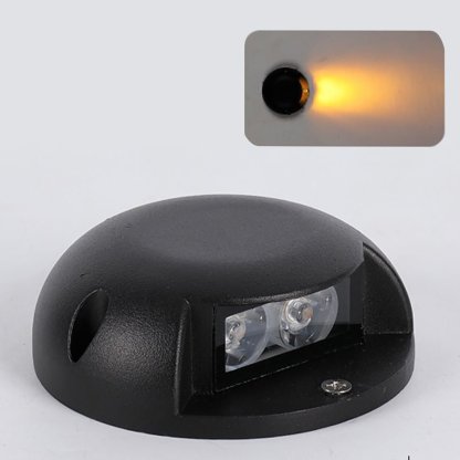 Modern Round LED Surface Flush Mounted Step Light Landscape Waterproof Decking Lights-Lighom