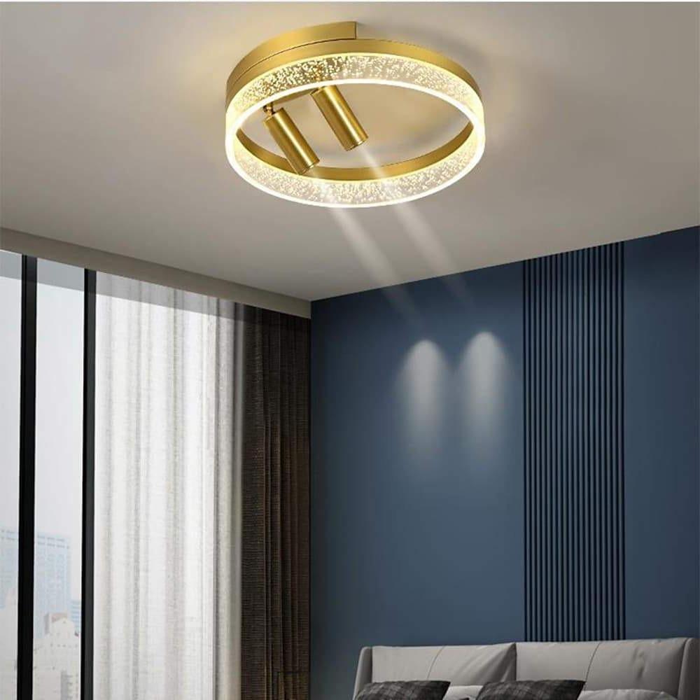 Lighom modern spotlight circle synthetic semi-flush mount light — Matte Black / Cool White (6000K)