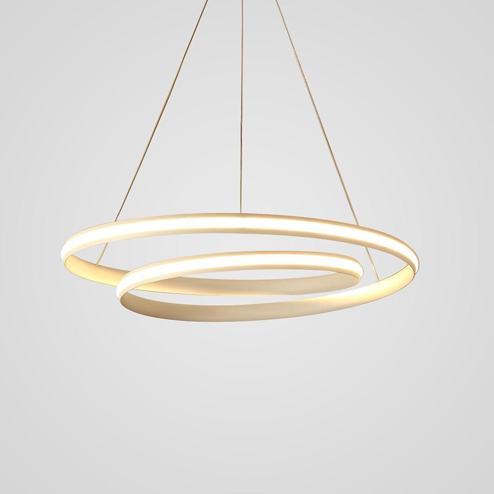 18'' Spiral-shaped LED Dimmable White Modern Adjustable Pendant Lights-Lighom
