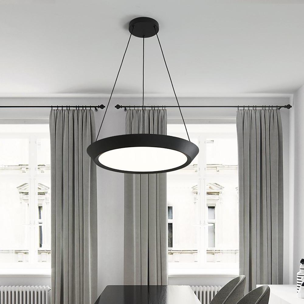 Lighom circle artistic black pendant lighting — 20" / Brushed Gold