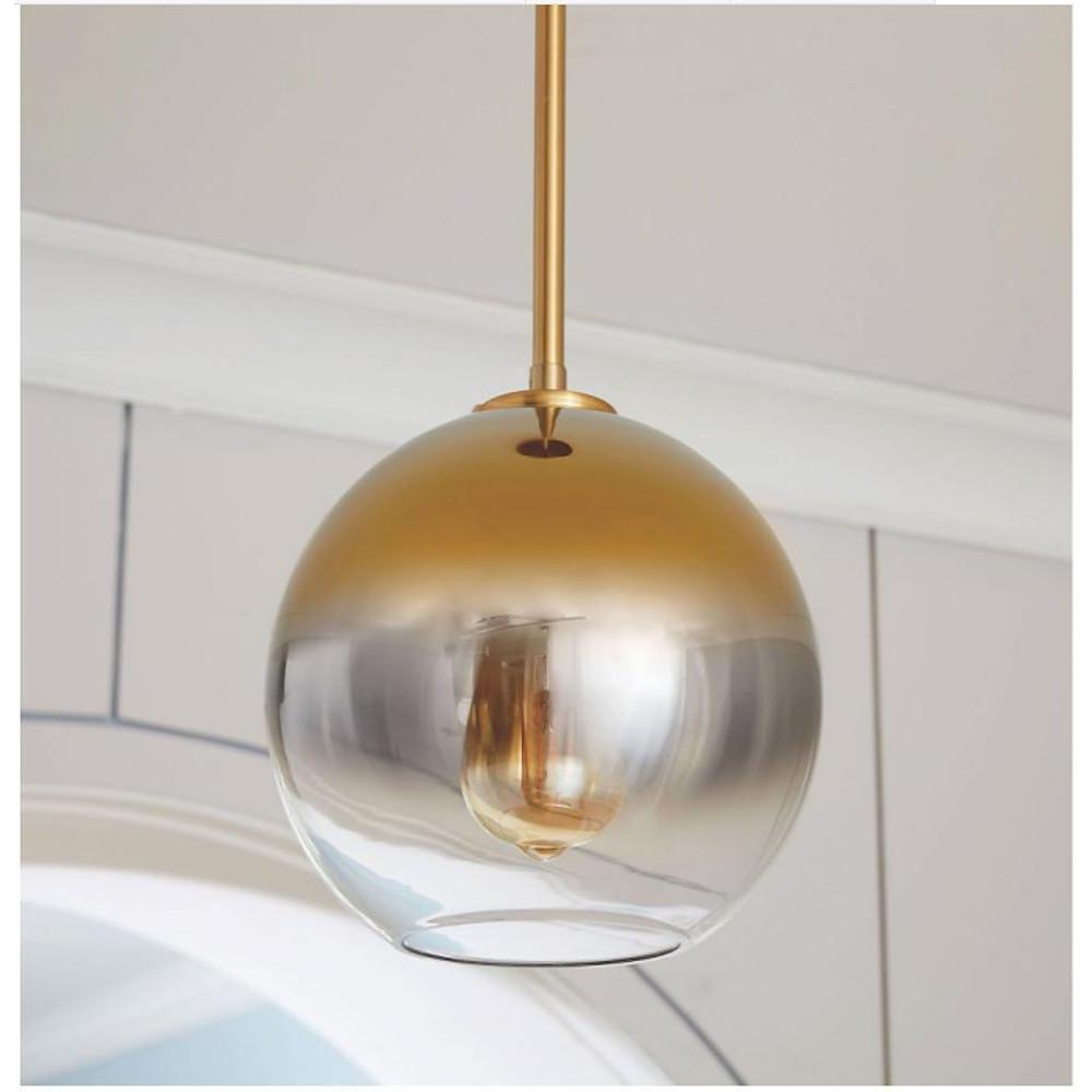 Industrial globe island pendant lighting in metal — Transparent