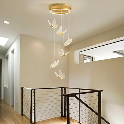 Butterfly Shapes Design Pendant Lighting Acrylic Metal Island LED Living Room Ceiling Lights-Lighom