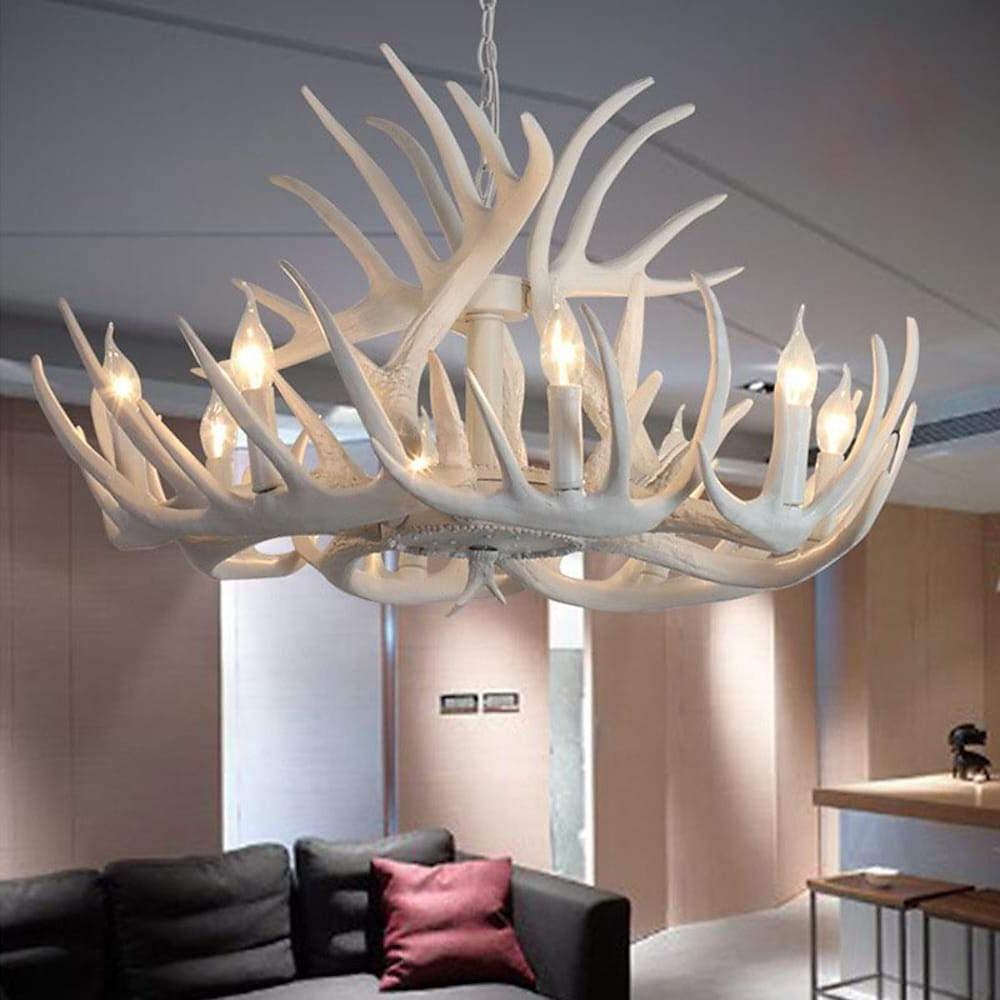 Vintage Antler Chandelier with Candle Lights - 4/6/8 Lights-Lighom