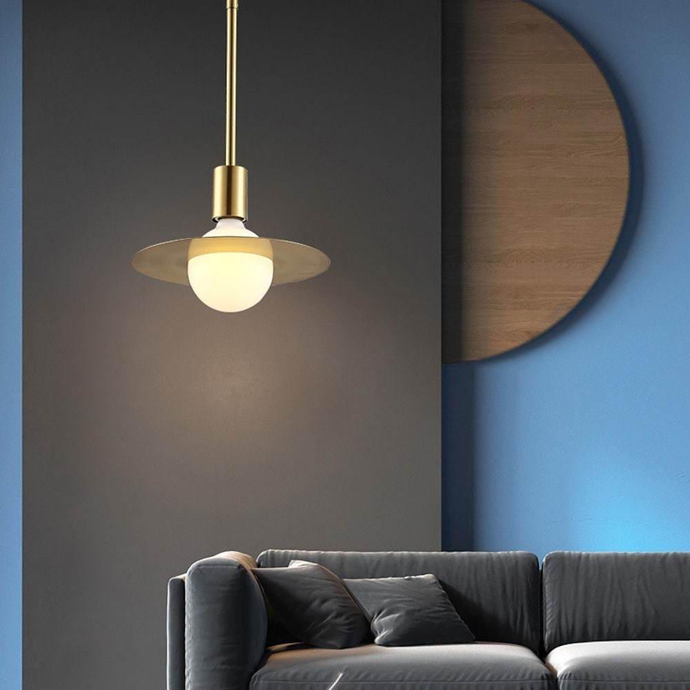 Gold modern ball-shaped pendant lighting — Set of 2