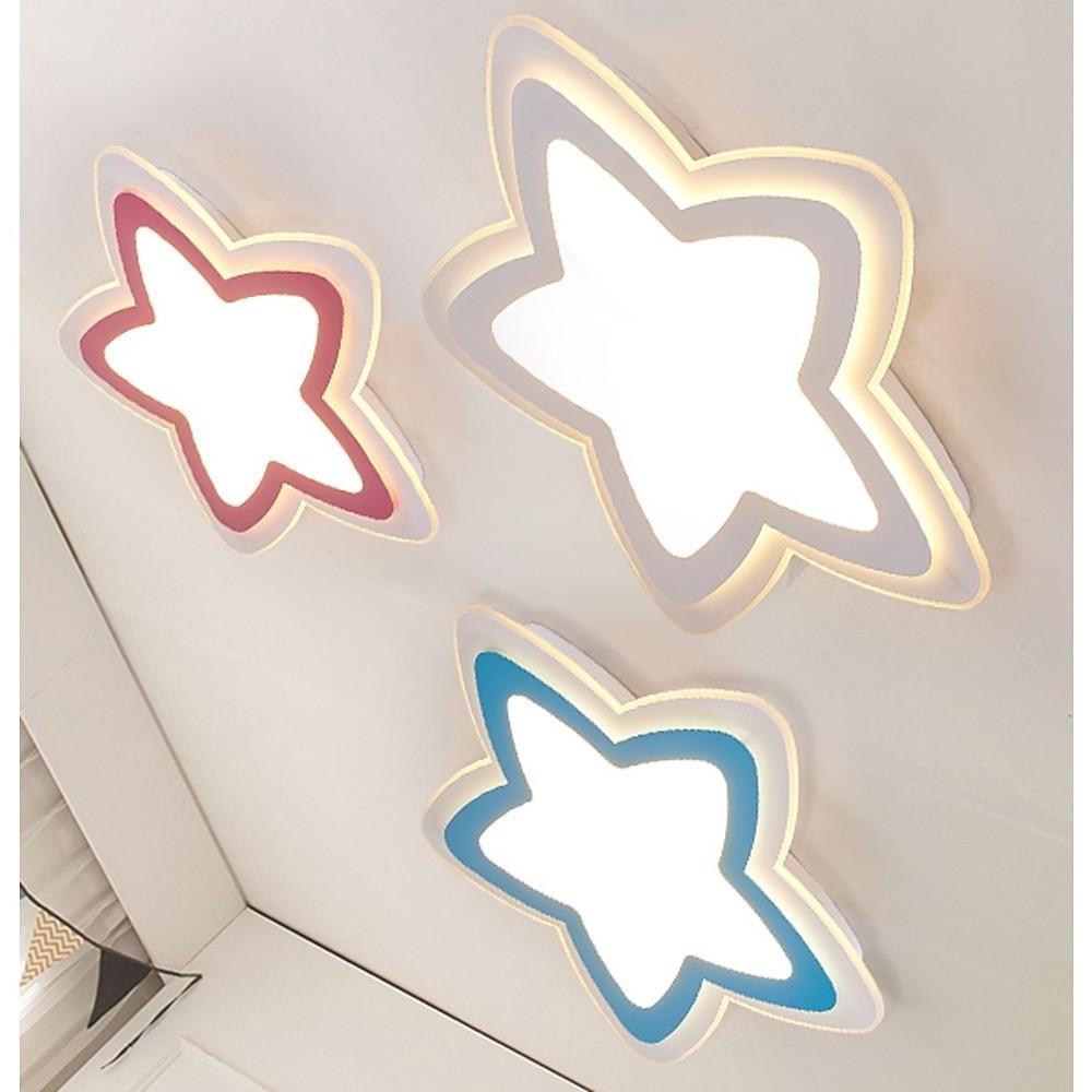 Star Shape Metal Flush Mount White Ceiling Light with a Finish and Single LED Light-Lighom