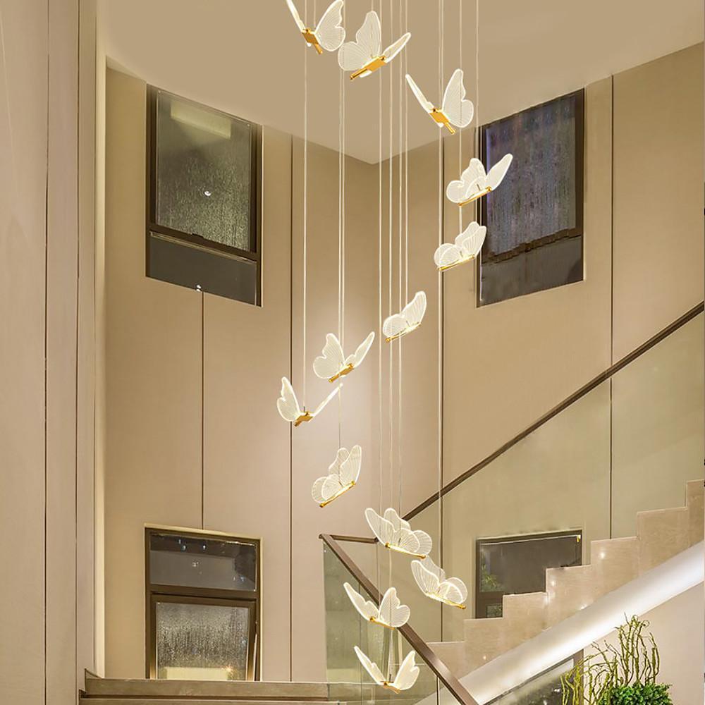 Butterfly Shapes Design Pendant Lighting Acrylic Metal Island LED Living Room Ceiling Lights-Lighom