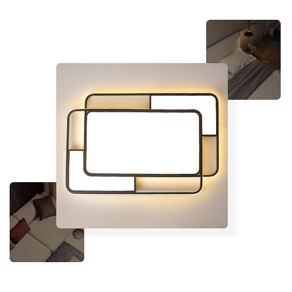 Square LED Geometric Overlay Flush Mount Light