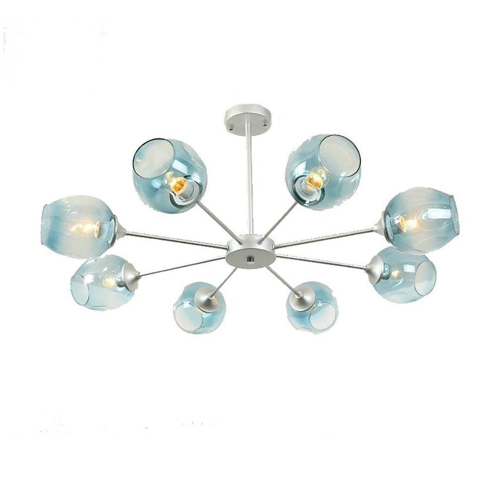 Classic Sputnik Chandelier Metal See Glass Chandeliers with 8 LED Lights-Lighom