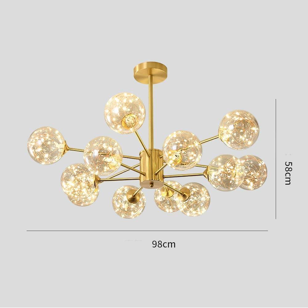6-Light Gold Glass Modern Kitchen Pendant