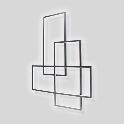 Rectangular Hybrid Modern Flush Mount Ceiling Light With 1 Central LED Light-Lighom