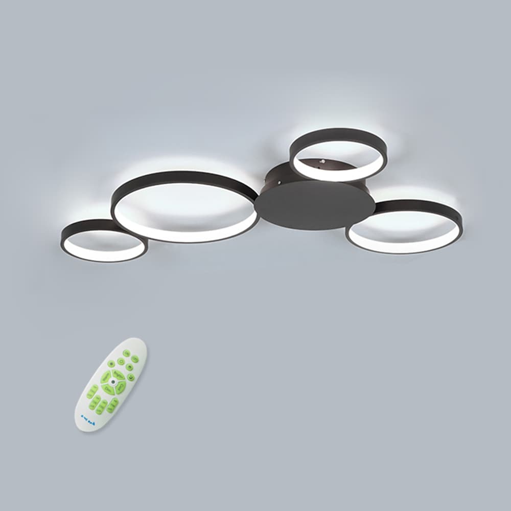 Modern multi-circle synthetic metal flush mount lighting