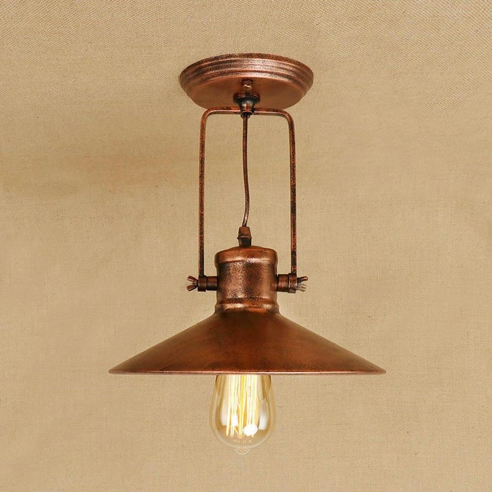 Industrial coastal round metal pendant lighting — Coffee