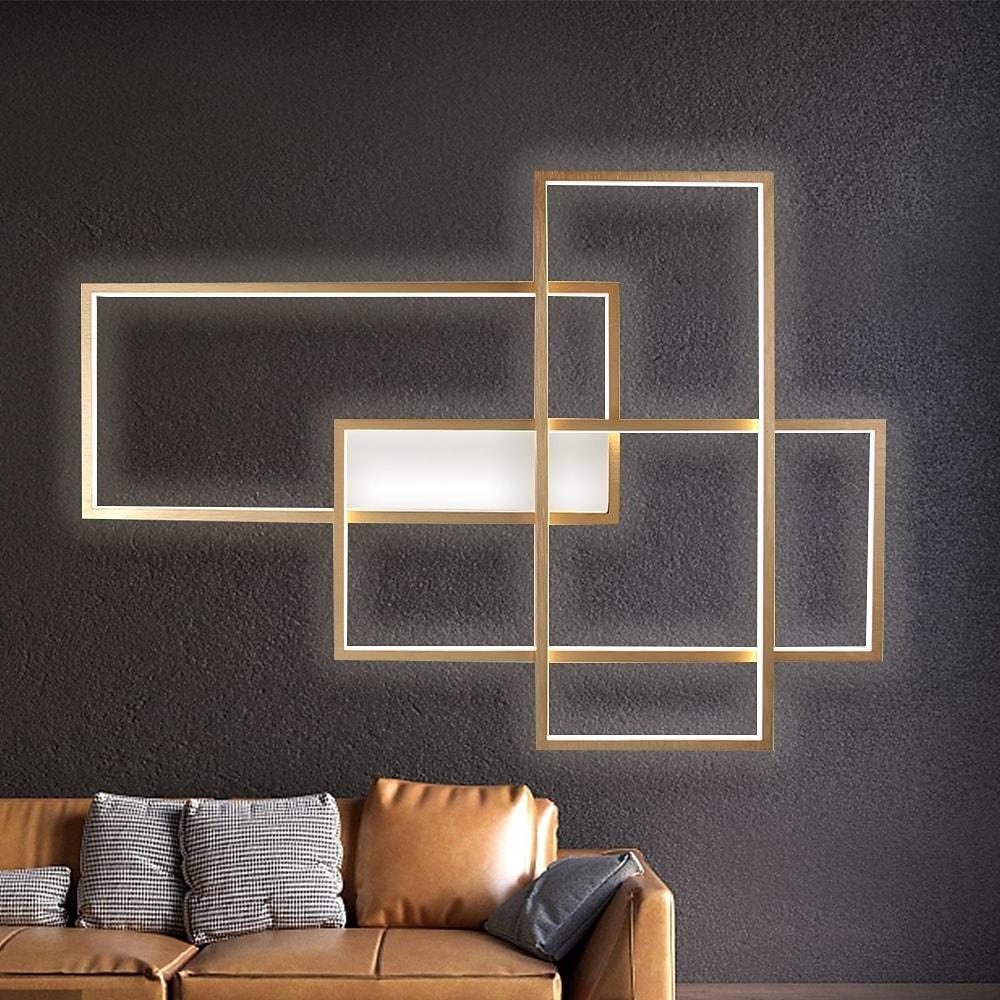 Rectangular Hybrid Modern Flush Mount Ceiling Light With 1 Central LED Light-Lighom