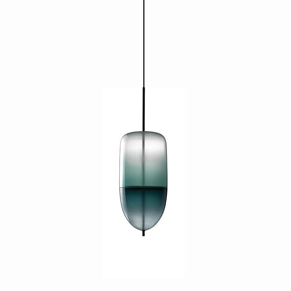 Gradient Blue Glass Industrial Pendant