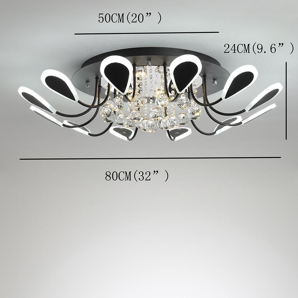 Creative Flower Shaped Dimmable LED Crystal Modern Ceiling Lights-Lighom