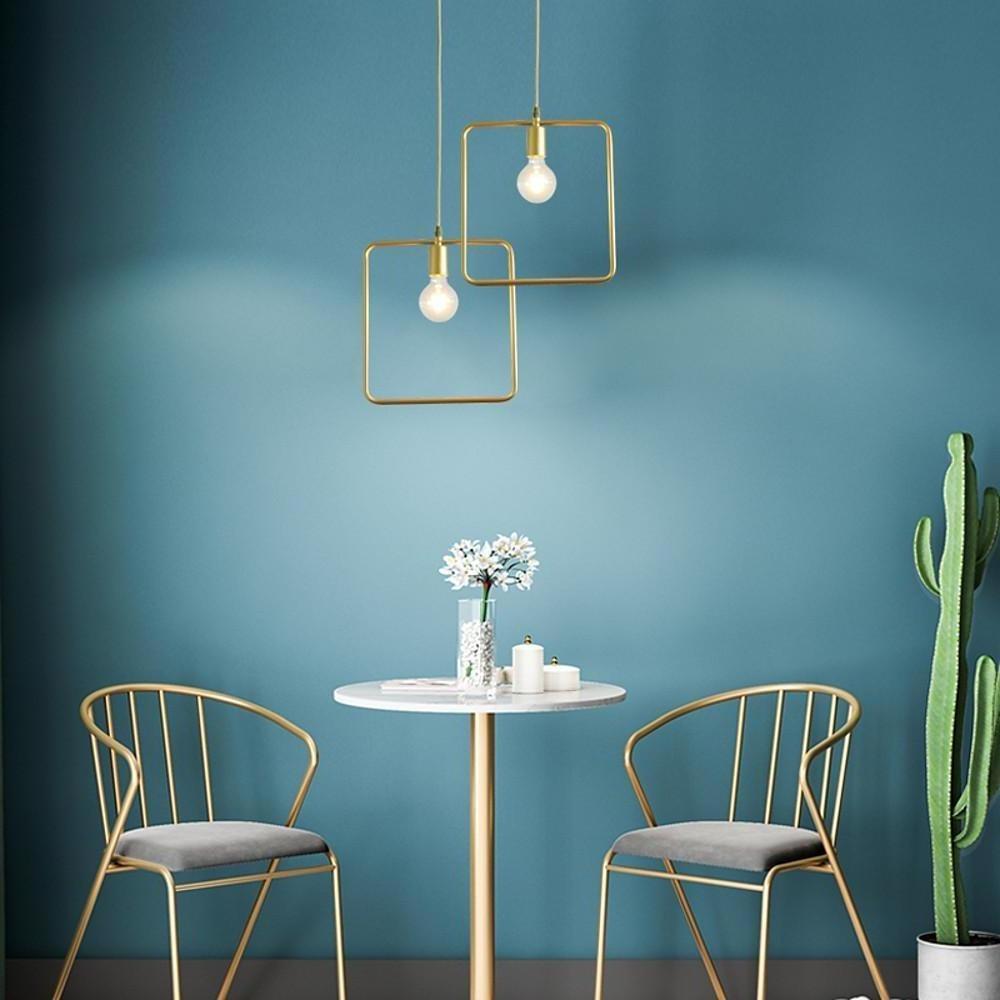 Metal Black and Gold Pendant Light Rounded Square Pendant Lighting-Lighom