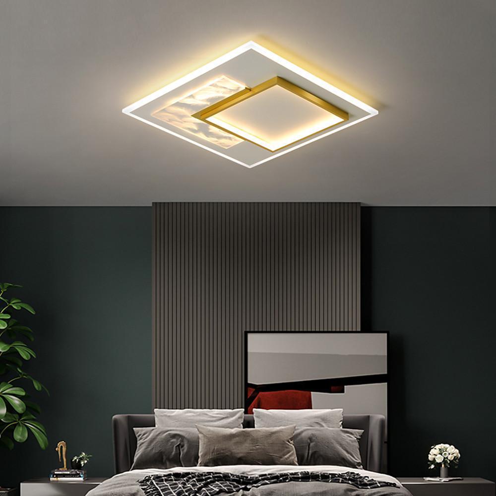 Lighom multi-square black flush mount lighting — 20" L x 20" W x 2" H / Cool White (6000K)