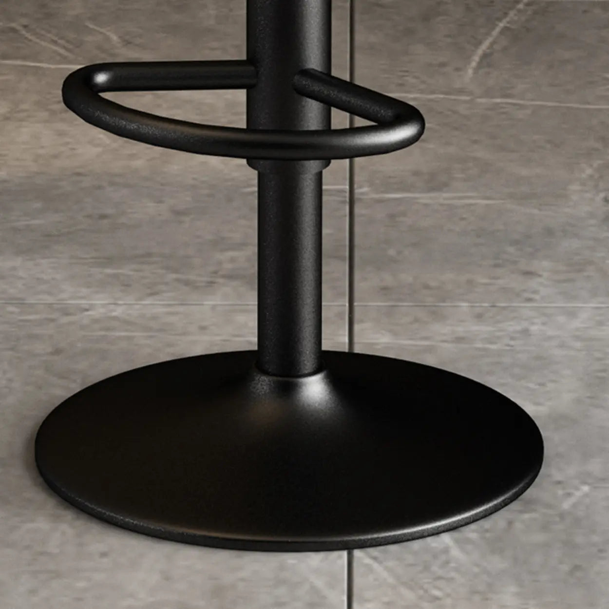 Rabbit Ears Square Leather Swivel Bar Stool — Dark Gray / Black