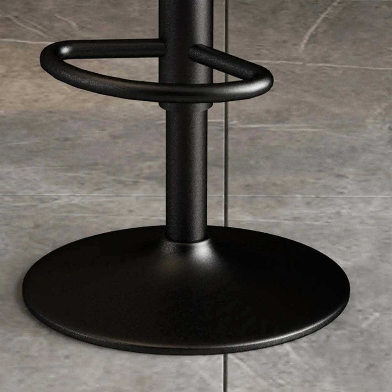 Rabbit Ears Square Leather Swivel Bar Stool — Dark Gray / Black