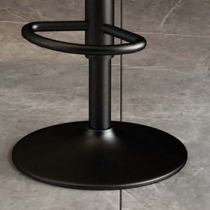 Rabbit Ears Square Leather Swivel Bar Stool — Dark Gray / Black