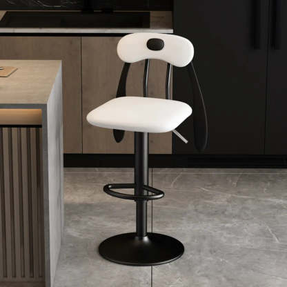 Rabbit Ears Square Leather Swivel Bar Stool — Green / Black