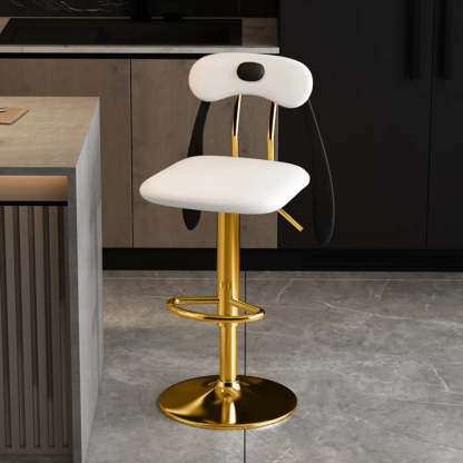 Rabbit Ears Square Leather Swivel Bar Stool