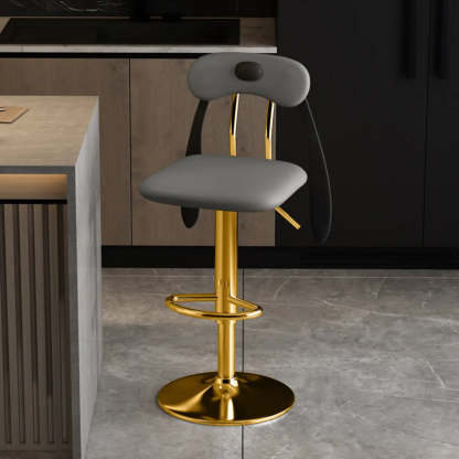 Rabbit Ears Square Leather Swivel Bar Stool