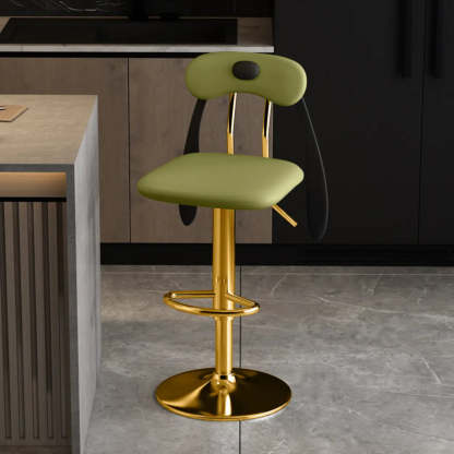 Rabbit Ears Square Leather Swivel Bar Stool