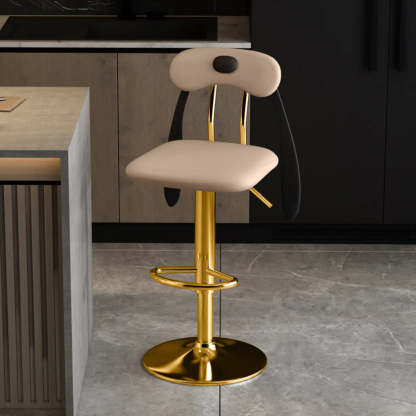 Rabbit Ears Square Leather Swivel Bar Stool