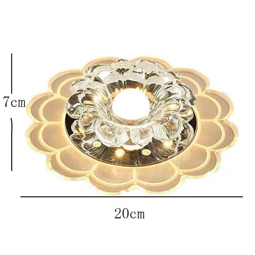 Flower Effect Entryway Lighting Crystal Metal LED Flush Mount Ceiling Light for Baby Kids-Lighom