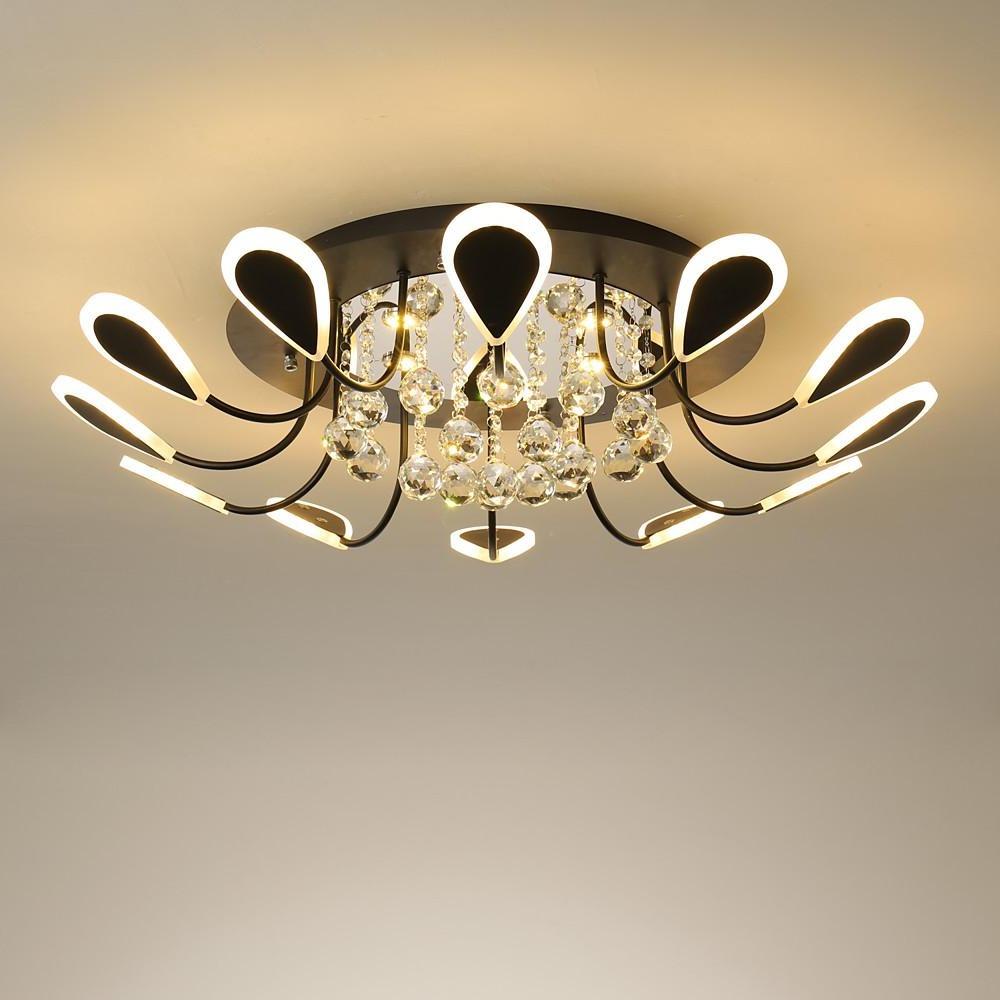 Creative Flower Shaped Dimmable LED Crystal Modern Ceiling Lights-Lighom