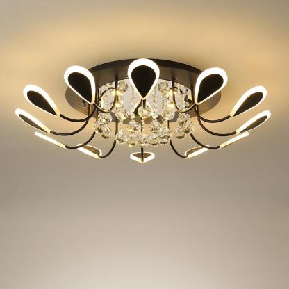 Creative Flower Shaped Dimmable LED Crystal Modern Ceiling Lights-Lighom