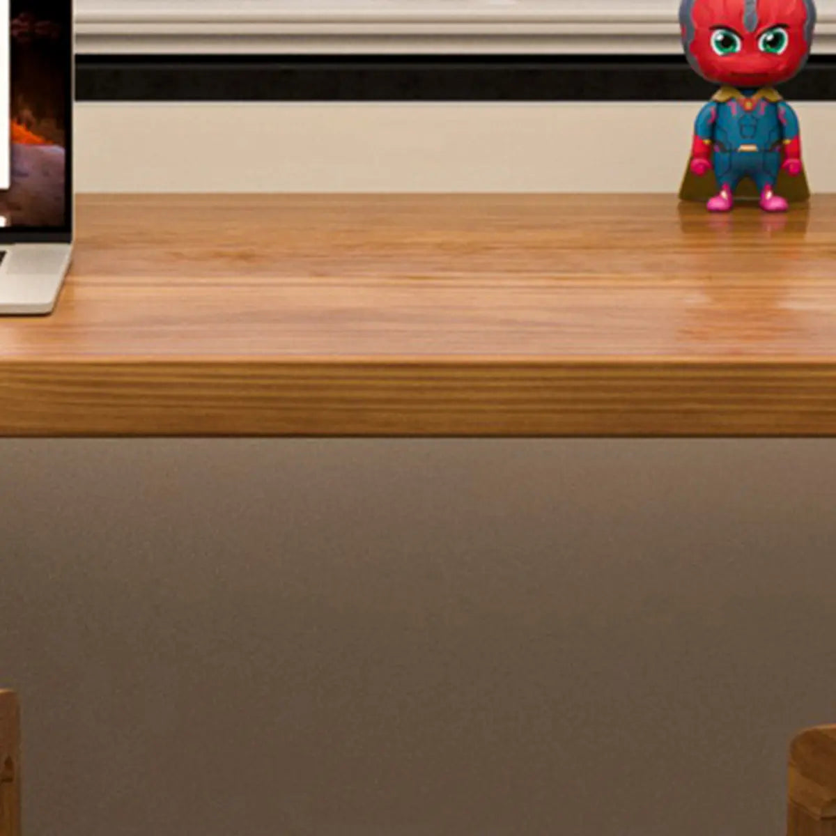 Rectangular Brown Wood Drawer Desk for 2