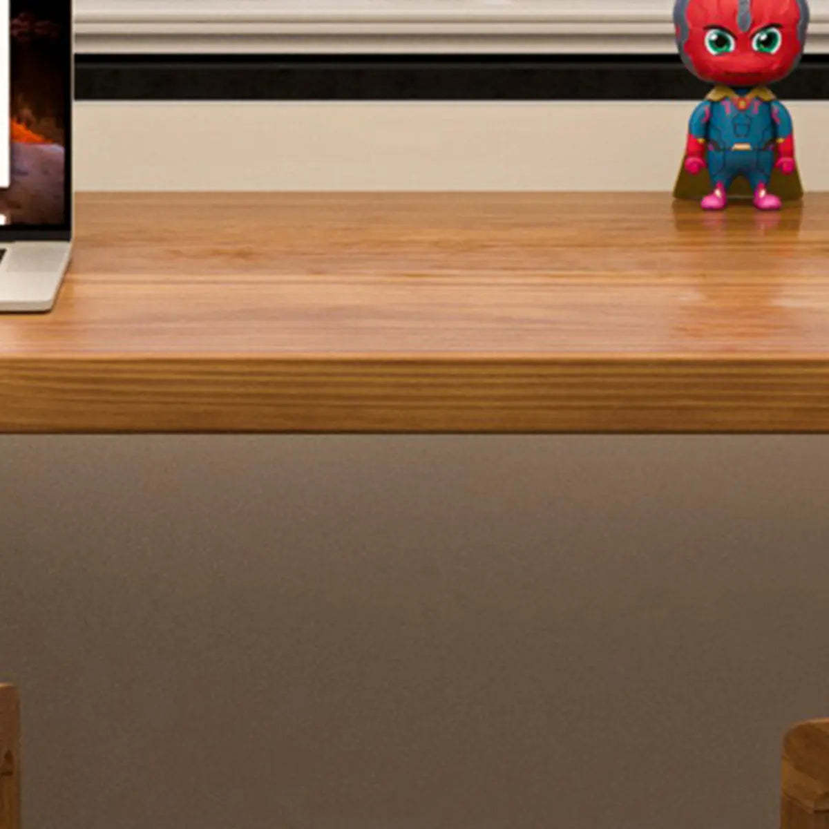 Rectangular Brown Wood Drawer Desk for 2