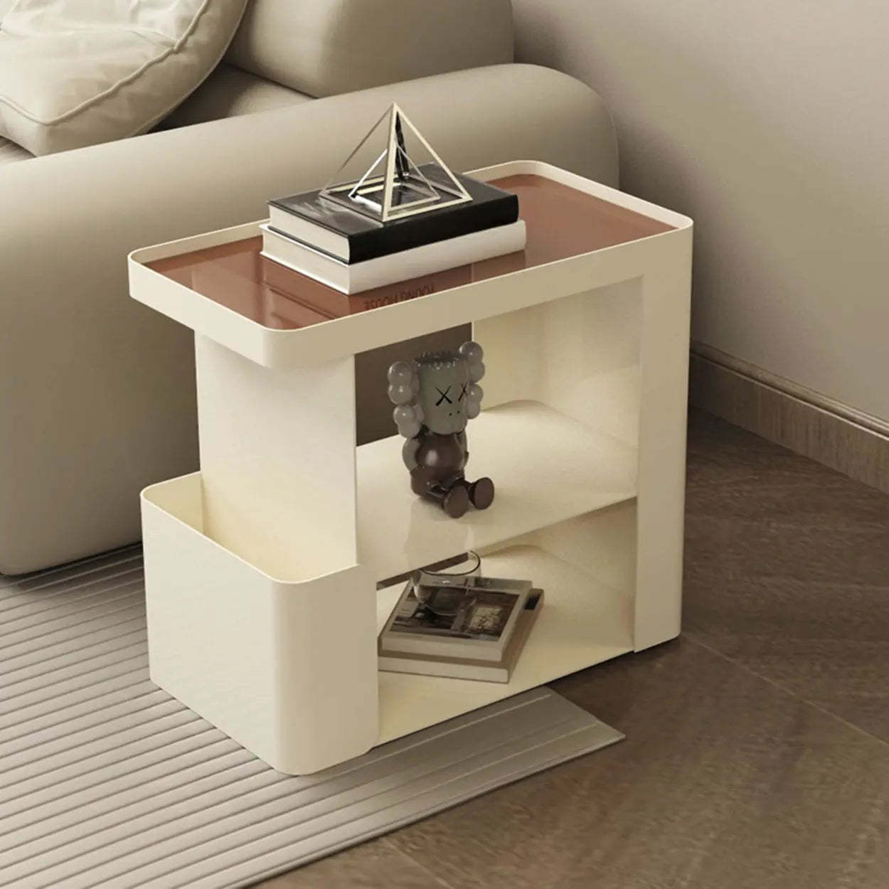 Lighom modern casters rectangular black coffee tables