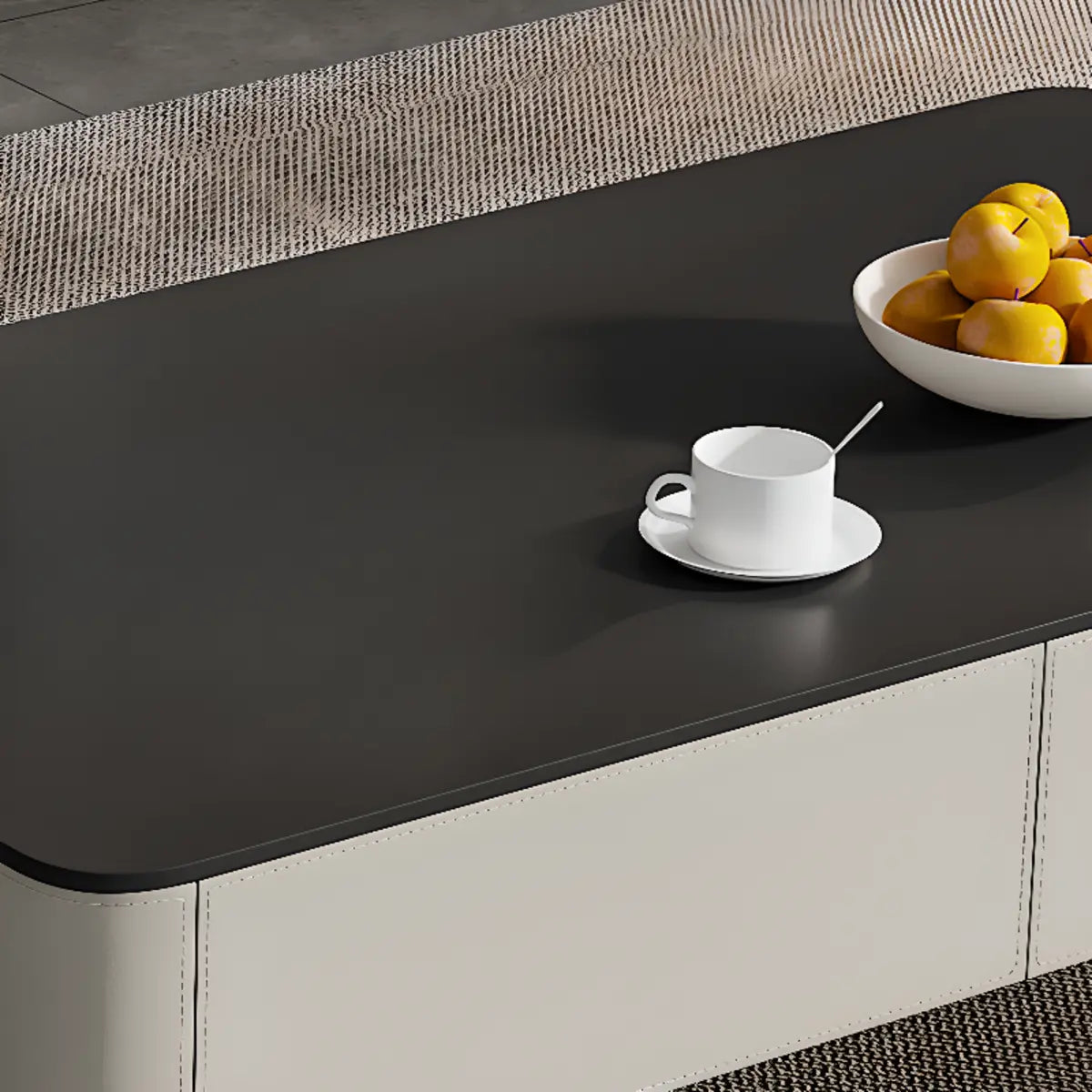 Rectangle Glass Drawer Steel Bunching Coffee Table