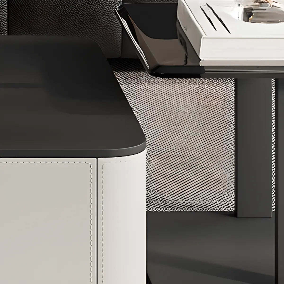 Rectangle Glass Drawer Steel Bunching Coffee Table