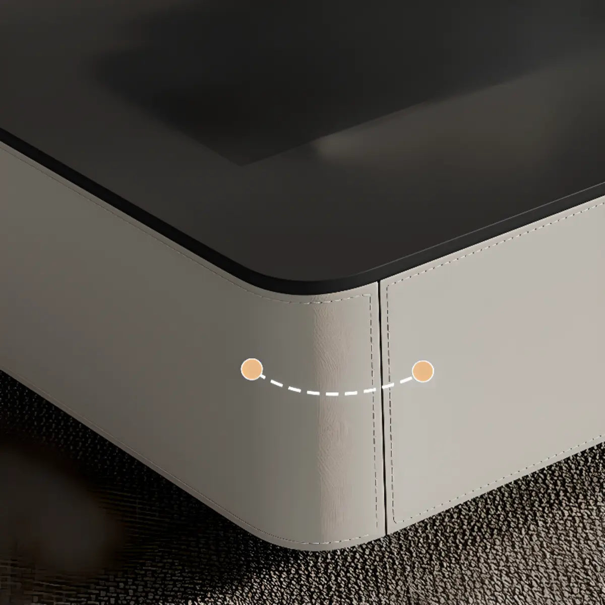 Rectangle Glass Drawer Steel Bunching Coffee Table