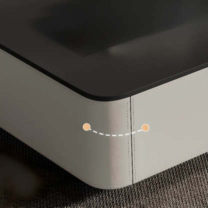 Rectangle Glass Drawer Steel Bunching Coffee Table