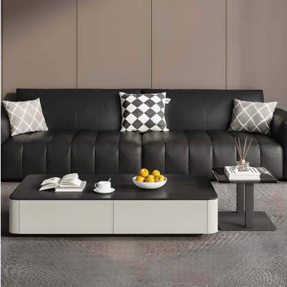 Rectangle Glass Drawer Steel Bunching Coffee Table