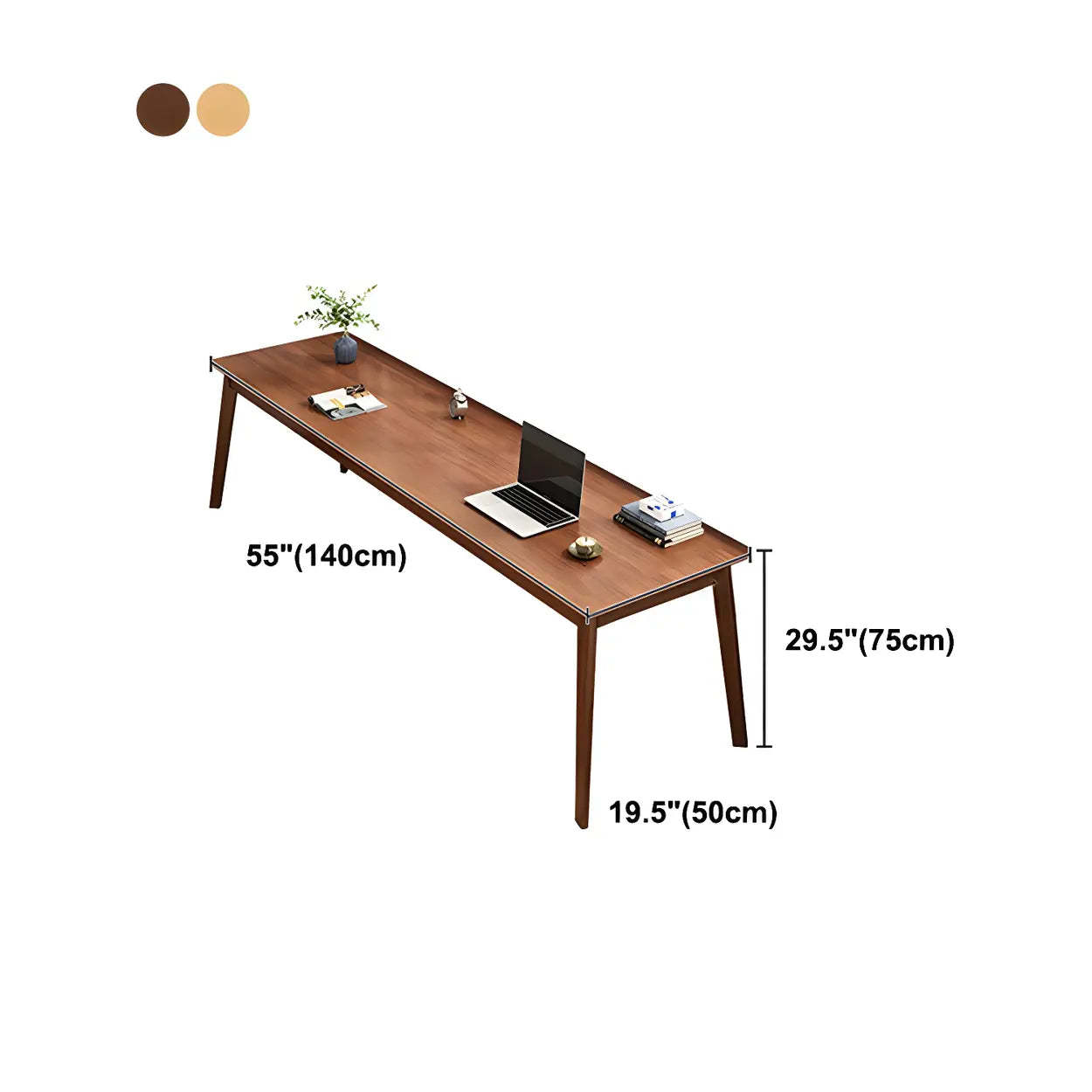 Rectangular Manufactured Wood Two-Person Writing Desk