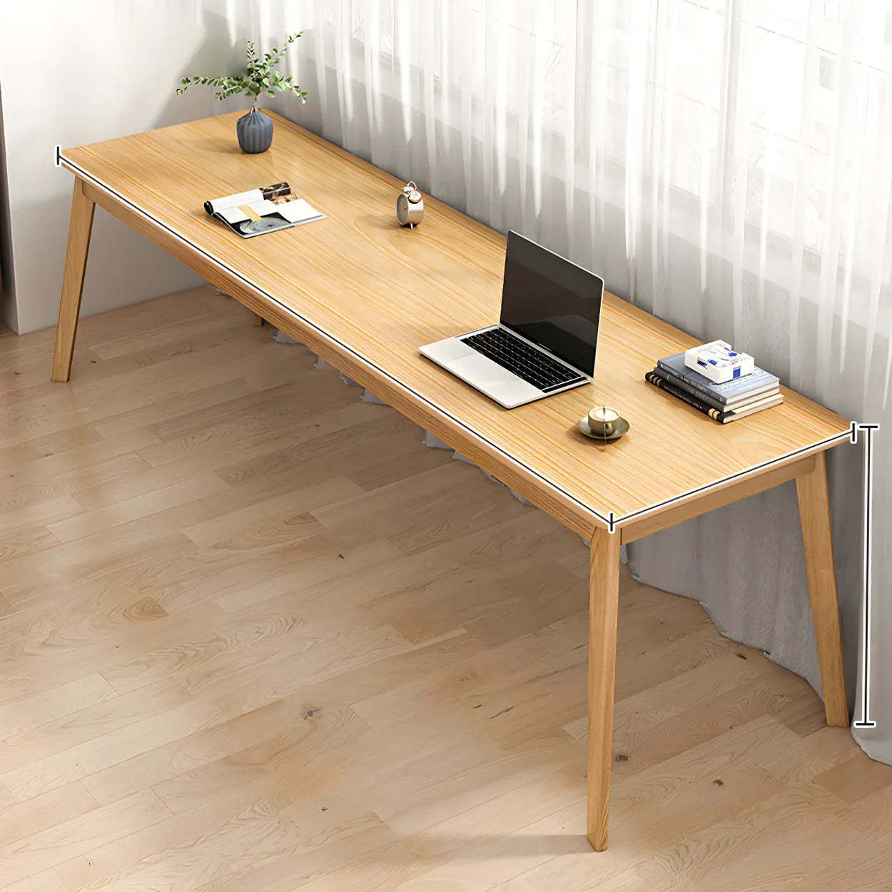 Rectangular Manufactured Wood Two-Person Writing Desk — Dark Walnut / Table Only