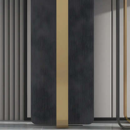 White Marble-Top Abstract Metal Console Table — White/ Gold