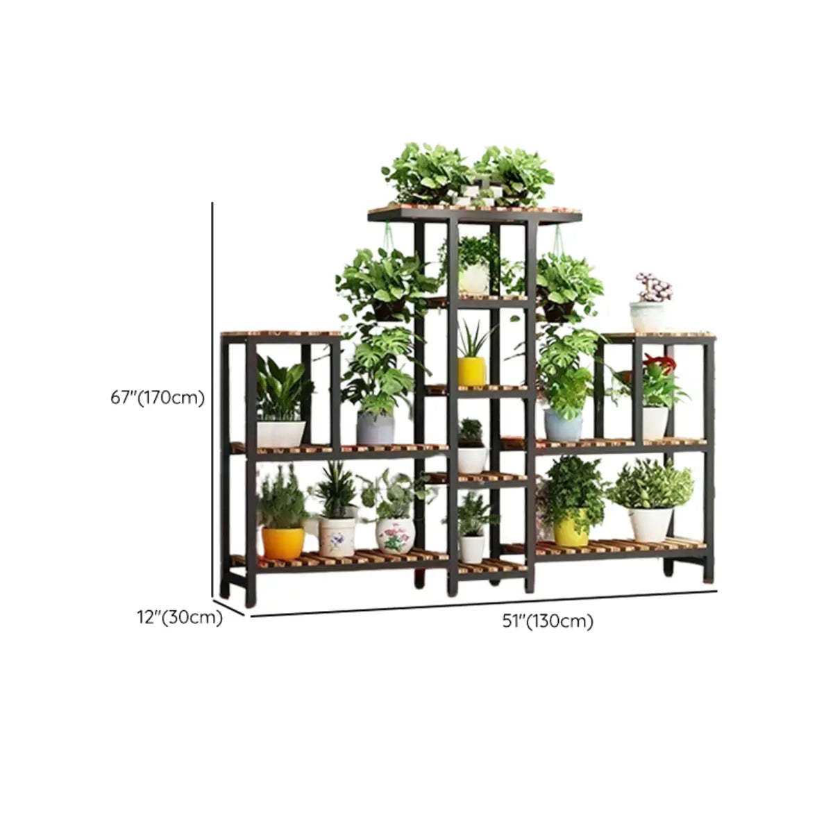 Brown Rectangular Metal Indoor Crate Plant Stand